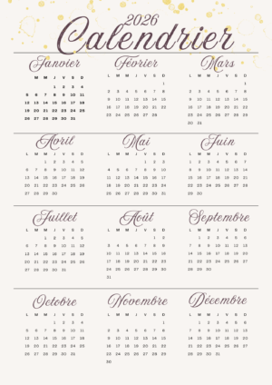 Calendrier 2026 Calendrier 2026
